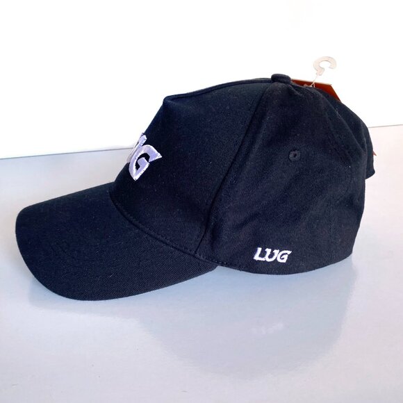 LUG Black Embroidered Baseball Cap Adjustable Hat Unisex Logo Strapback - Picture 5 of 5